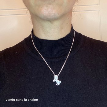 Pendentif poney fougueux - Argent massif
