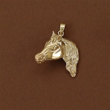 Pendentif tête de cheval pur-sang arabe - Plaqué or