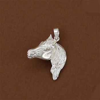 Pendentif tête de cheval pur-sang arabe - Argent massif