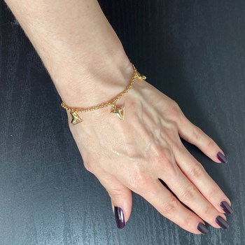 Bracelet patinage cinq breloques - Plaqué or