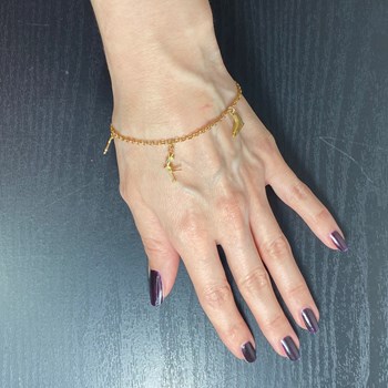 Bracelet patinage cinq patins - Plaqué or