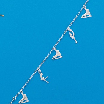 Bracelet patinage cinq patins - Argent massif