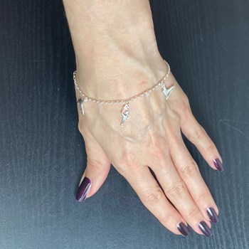 Bracelet patinage cinq patins - Argent massif