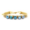 Bracelet en acier doré orné de cristaux Swarovski avec pierres Crystal bleu - vue V1