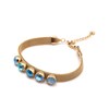 Bracelet en acier doré orné de cristaux Swarovski avec pierres Crystal bleu - vue V2