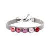 Bracelet en acier argenté orné de cristaux Swarovski avec pierres Crystal coral, rouge et rose - vue V1