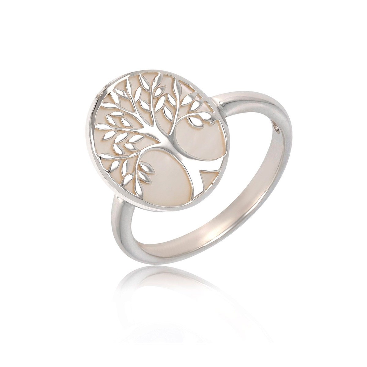 Bague Argent 925 Arbre de Vie avec Nacre Blanche Naturelle - Cadeau Fête des Mères | Bijoux Aden