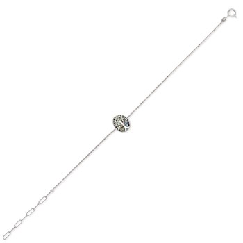 Bracelet ADEN réglable Nacre abalone Argent 925-000 Rhodié Ovale