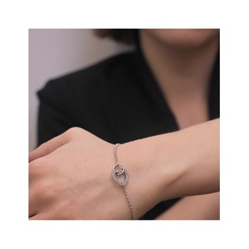 Bracelet Locked Heart - Argenté et Cristal
