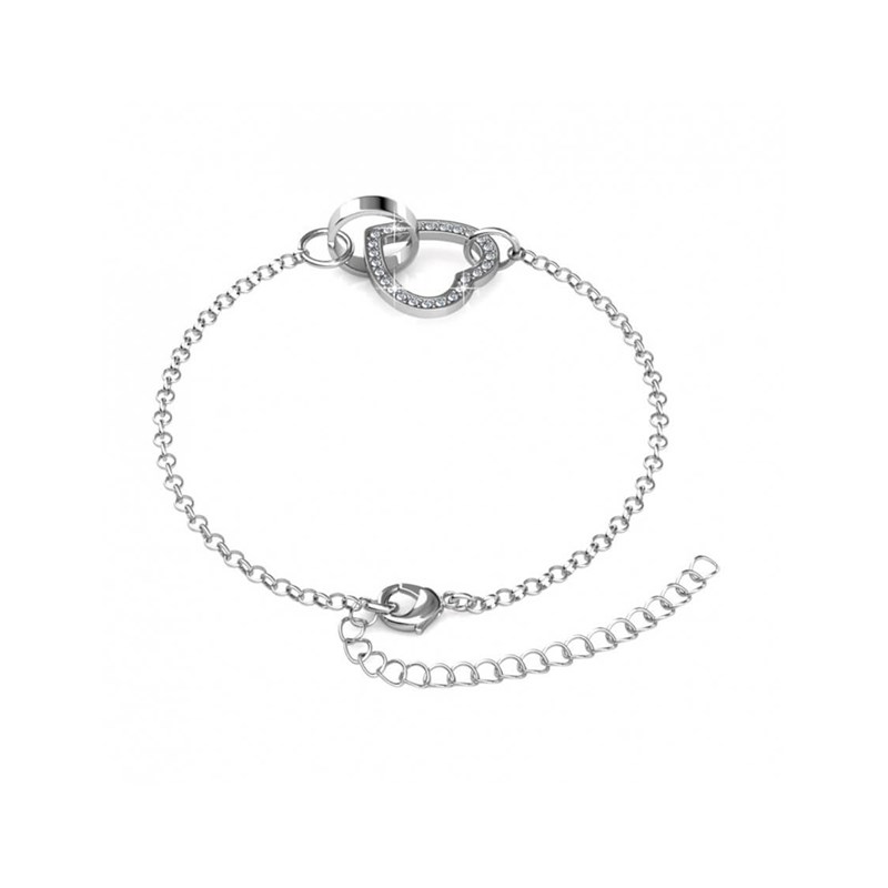 Bracelet Locked Heart - Argenté et Cristal - vue 4