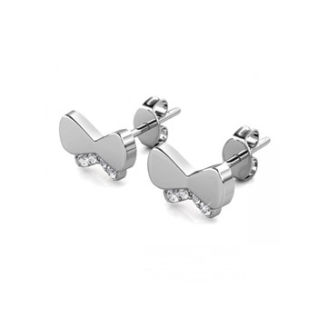 Butterfly Bow Earrings - Silver and Crystal