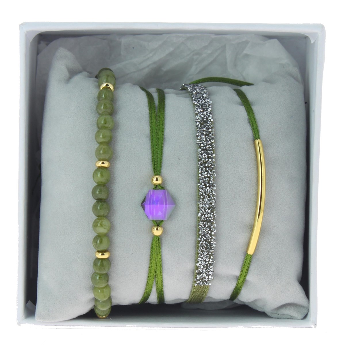Bracelets Les Interchangeables Coffret Strassbox Fabric Kaki