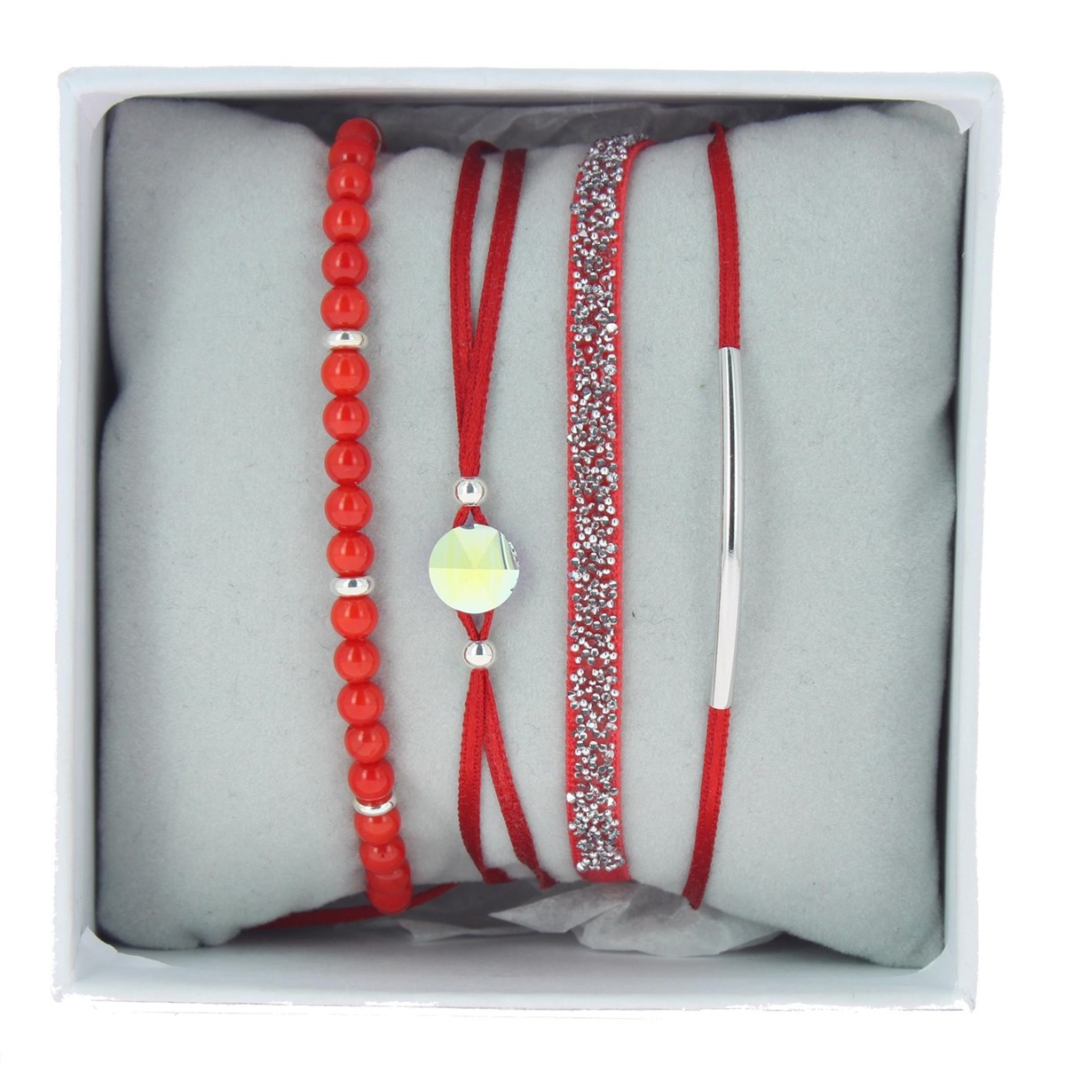 Bracelets Les Interchangeables Coffret Strassbox Fabric rouge