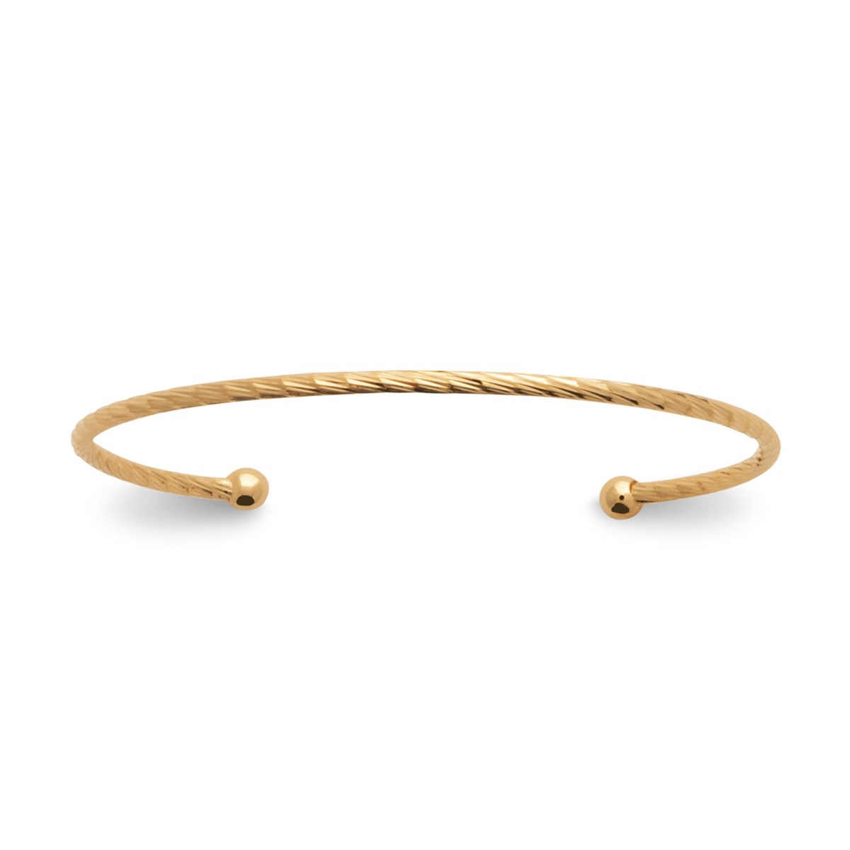 Bracelet jonc torsadé Brillaxis plaqué or 56mm