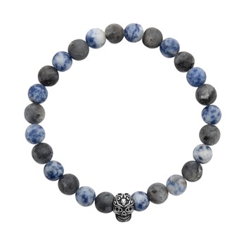 Bracelet Brillaxis Perles Sodalite Tête de mort