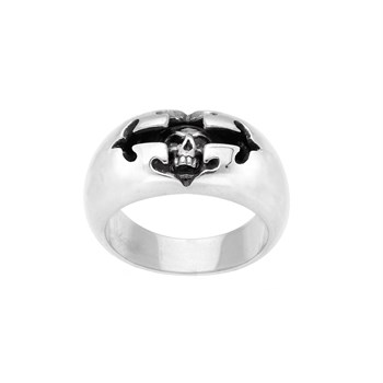 Bague Homme Tête De Croix Argent