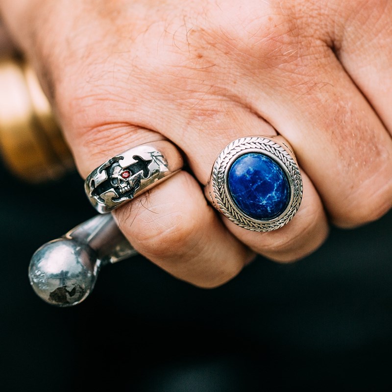 Bague Homme Tête De Croix Argent - vue 4