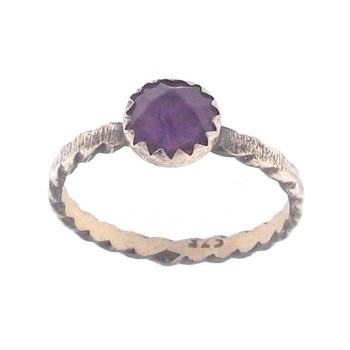 Bague Ethnique Tikuna en Argent 925/1000 et Améthyste
