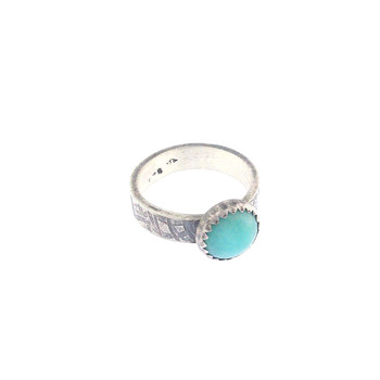 Bague Ethnique En Argent 925/1000 et Amazonite