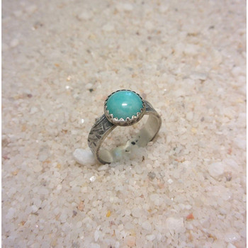 Bague Ethnique En Argent 925/1000 et Amazonite