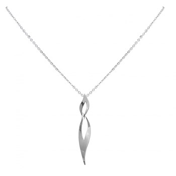 Collier mono-motif en Acier 316L - blanc brillant