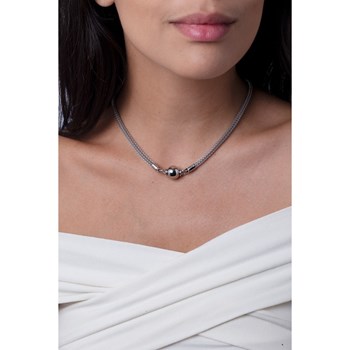 Collier mono-motif en Acier 316L - blanc brillant