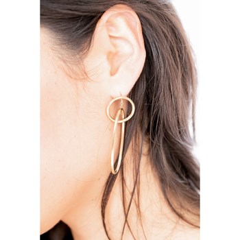 Boucles d'oreilles pendantes en Acier 316L - jaune brillant