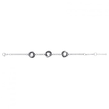 Bracelet souple mono-motif en Acier 316L et céramique - blanc brillant