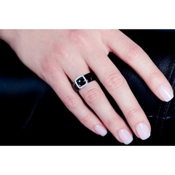 Bague en Argent 925 millièmes et céramique - blanc brillant