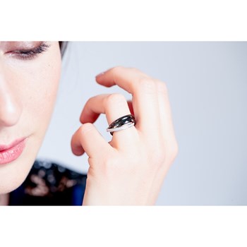 Bague en Argent 925 millièmes et céramique - blanc brillant