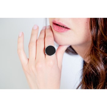Bague en Argent 925 millièmes et céramique - blanc brillant
