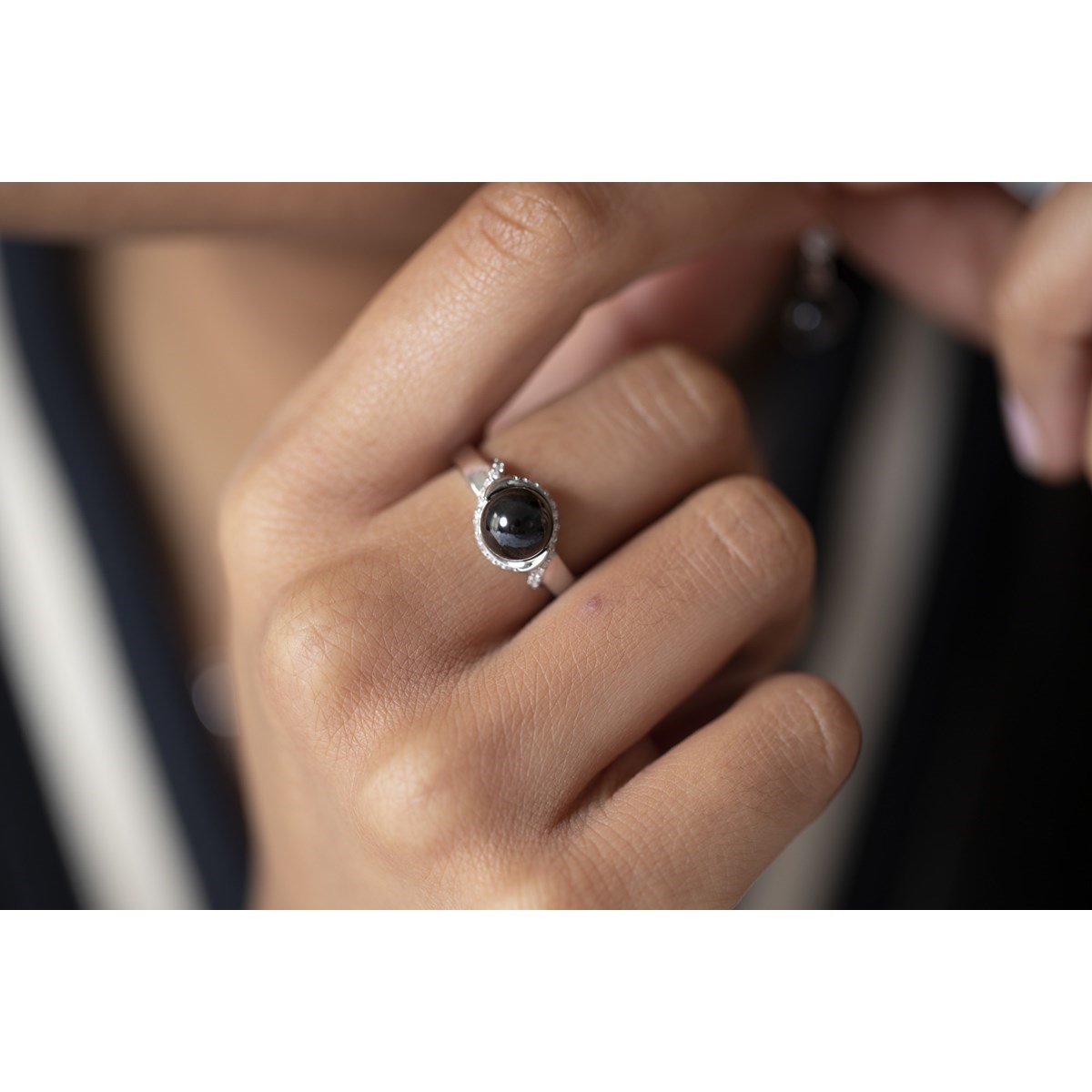 Bague en Argent 925 millièmes et céramique - blanc brillant - vue 4