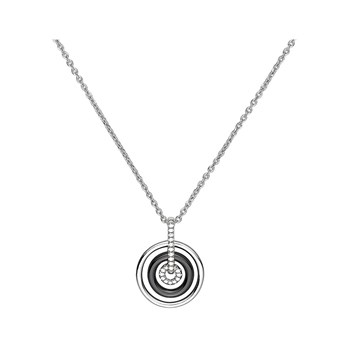 Collier mono-motif en Argent 925 millièmes et céramique - blanc brillant