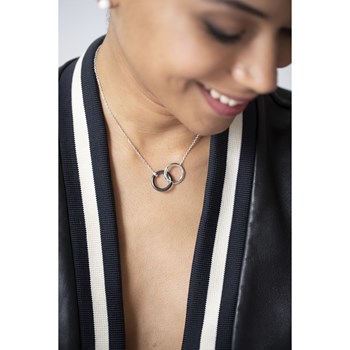 Collier mono-motif en Argent 925 millièmes et céramique - blanc brillant