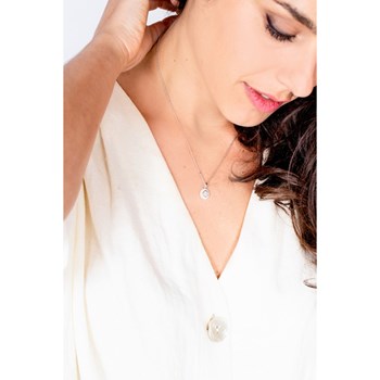 Collier mono-motif en Argent 925 millièmes et céramique - blanc brillant