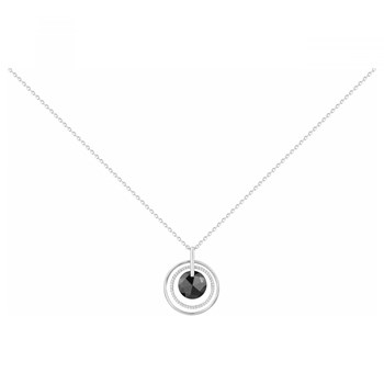 Collier mono-motif en Argent 925 millièmes et céramique - blanc brillant