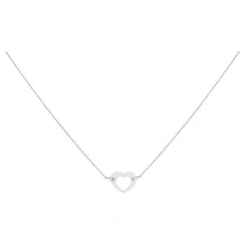 Collier mono-motif en Argent 925 millièmes et céramique - blanc brillant