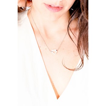 Collier mono-motif en Argent 925 millièmes et céramique - blanc brillant