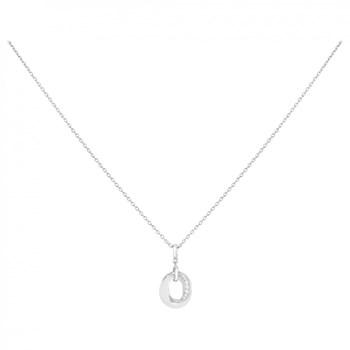 Collier mono-motif en Argent 925 millièmes et céramique - blanc brillant
