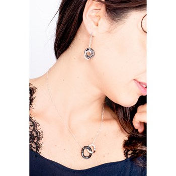 Collier mono-motif en Argent 925 millièmes et céramique - blanc brillant
