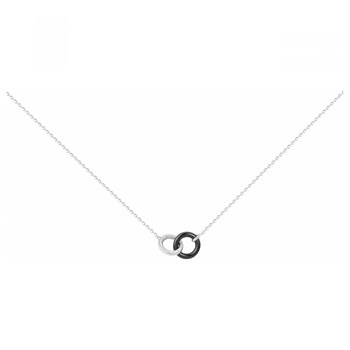 Collier mono-motif en Argent 925 millièmes et céramique - blanc brillant