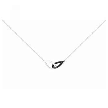 Collier mono-motif en Argent 925 millièmes et céramique - blanc brillant