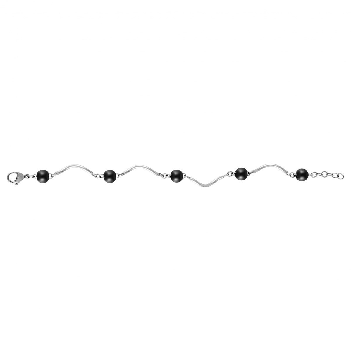 Bracelet souple multi-motifs en Acier 316L et céramique - blanc brillant