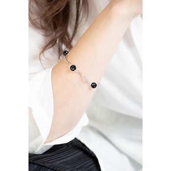 Bracelet souple multi-motifs en Acier 316L et céramique - blanc brillant