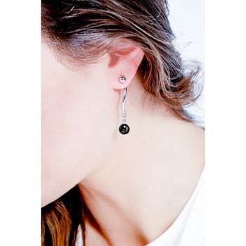 Boucles d'oreilles pendantes en Acier 316L et céramique - blanc brillant