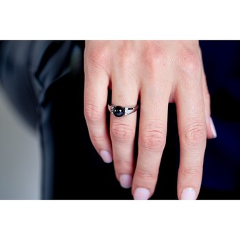 Bague en Acier 316L et céramique - blanc brillant