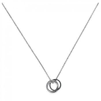 Collier mono-motif en Acier 316L et céramique - blanc brillant