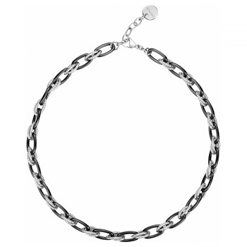 Collier multi-motifs en Acier 316L et céramique - blanc brillant