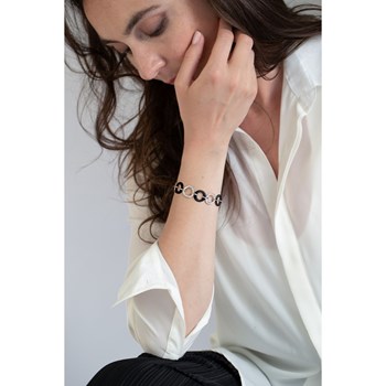 Bracelet souple multi-motifs en Acier 316L et céramique - blanc brillant