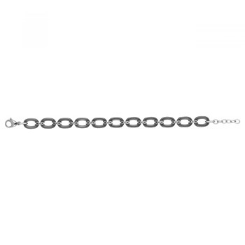 Bracelet souple multi-motifs en Acier 316L et céramique - blanc brillant